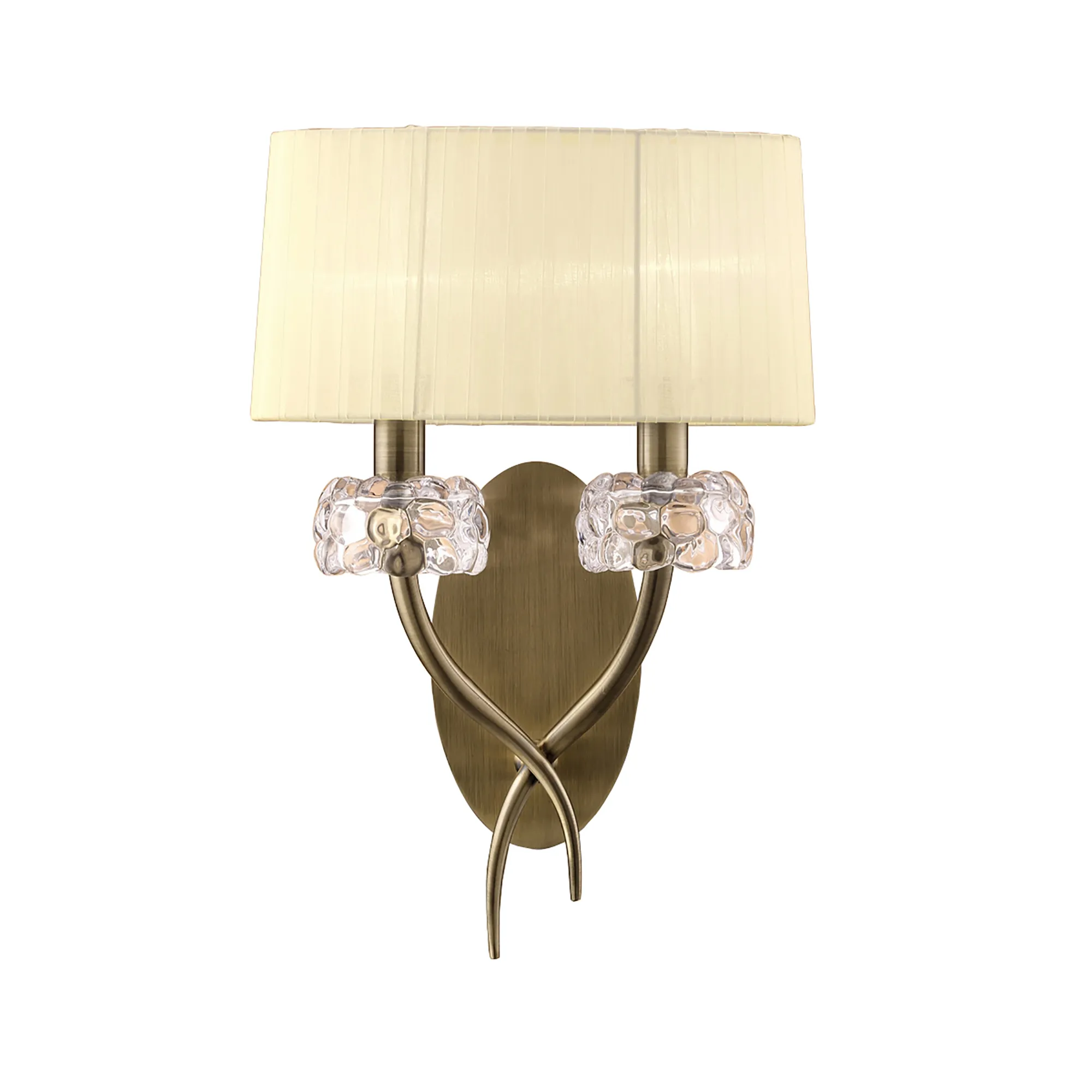 Loewe Antique Brass-Cream Wall Lights Mantra Armed Wall Lights